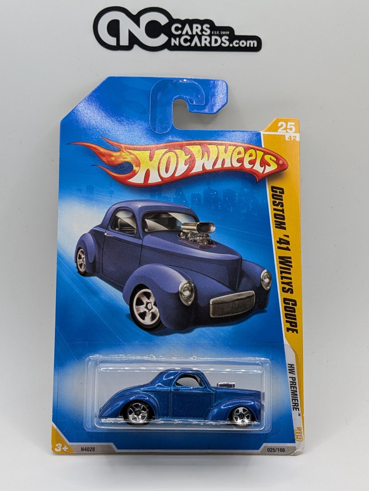 2009 Hot Wheels HW Premiere 25/42 Custom '41 Willys Coupe Blue 25/166