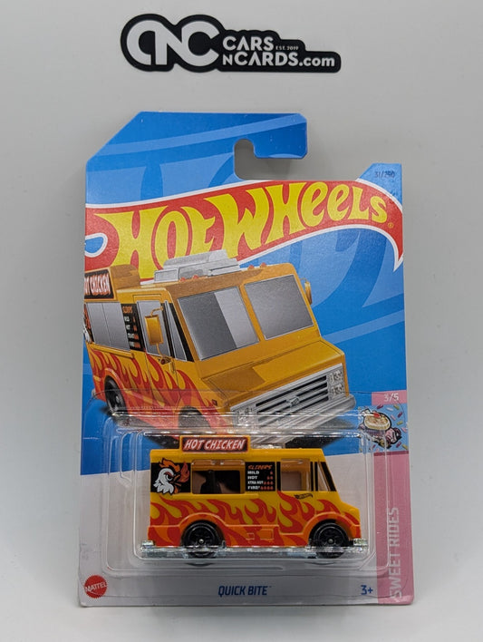 2023 Hot Wheels Sweet Rides 3/5 Quick Bite Yellow 31/250 (Card Damage)