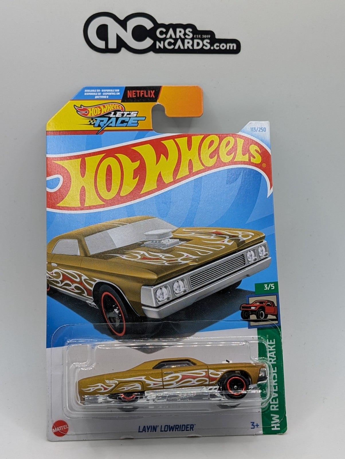 2024 Hot Wheels HW Reverse Rake 3/5 Layin' Lowrider 113/250 (Soft Corners)
