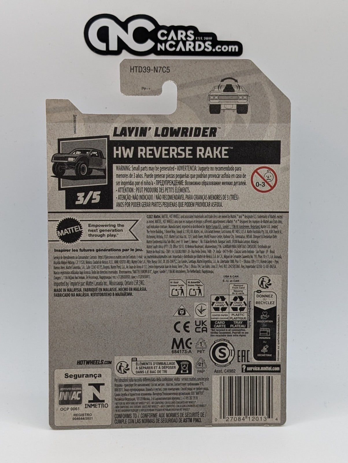 2024 Hot Wheels HW Reverse Rake 3/5 Layin' Lowrider 113/250 (Soft Corners)