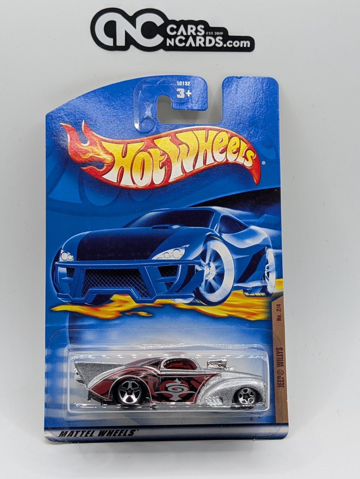 2001 Hot Wheels Skin Deep 2/4 Jeep Willys Silver Collector #94 (Soft Corners)