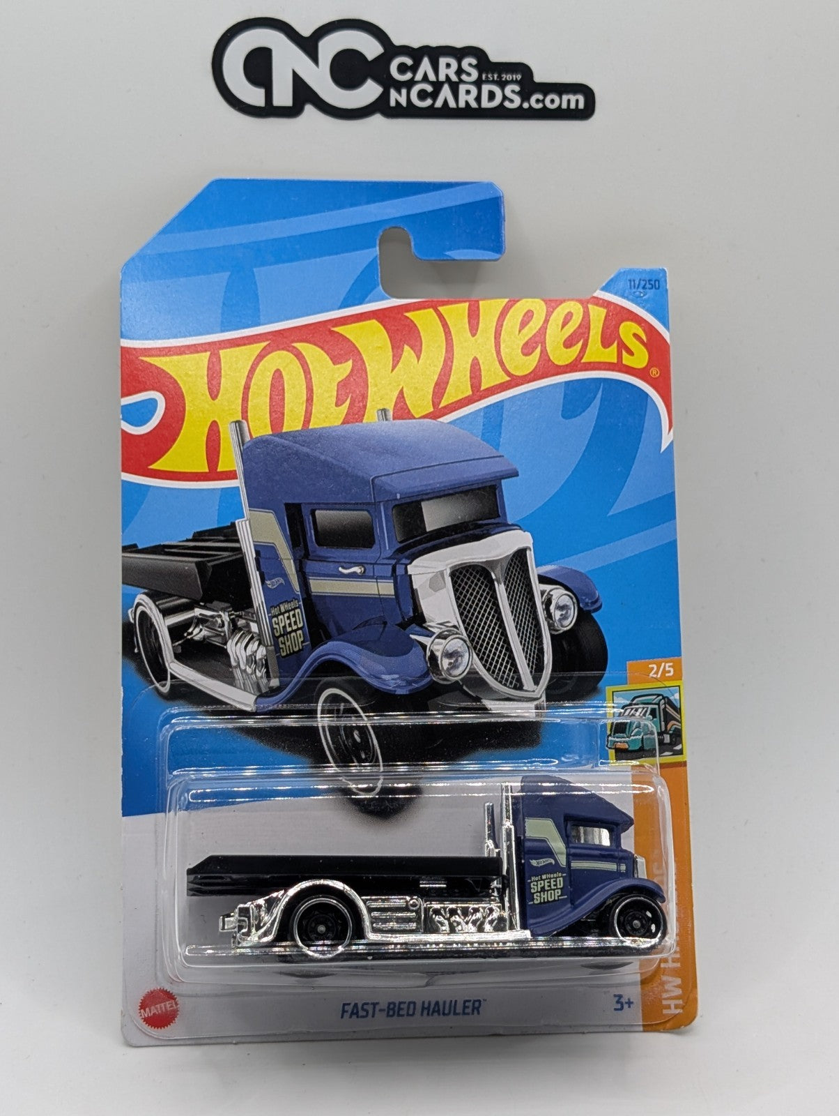 2023 Hot Wheels HW Haulers 2/5 Fast Bed Hauler Blue 11/250 (Soft Corners)