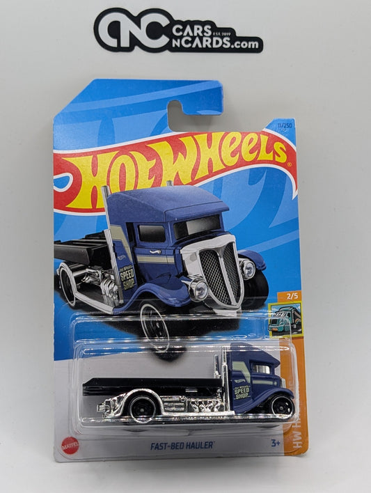 2023 Hot Wheels HW Haulers 2/5 Fast Bed Hauler Blue 11/250 (Soft Corners)