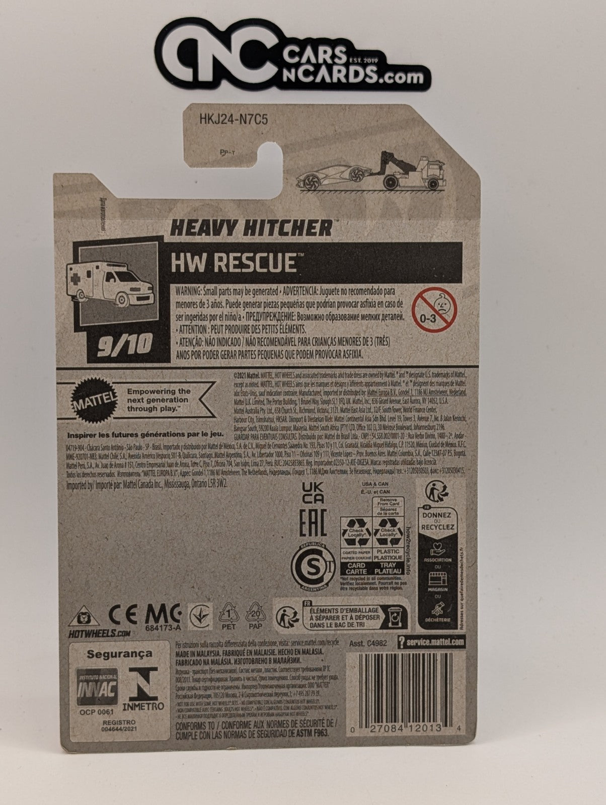 2023 Hot Wheels HW Rescue 9/10 Heavy Hitcher Yellow 247/250 (Soft Corners)