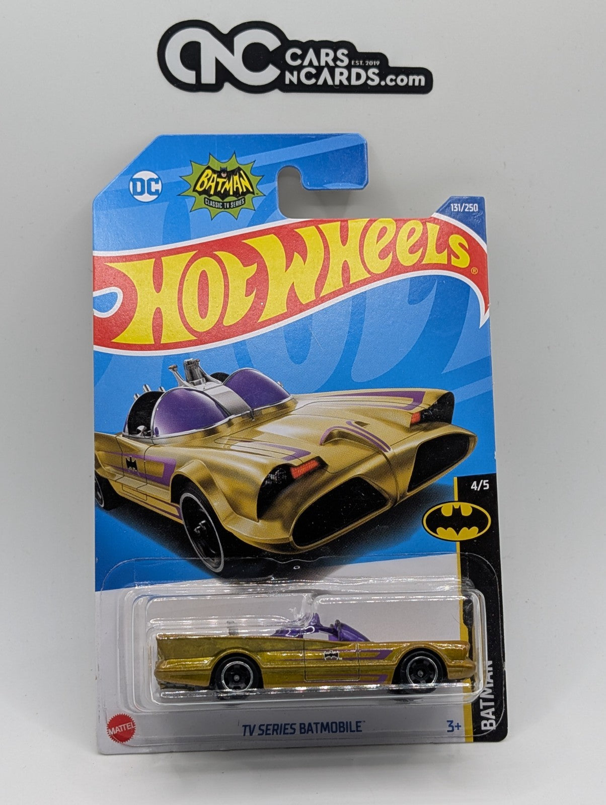 2022 Hot Wheels Batman 4/5 TV Series Batmobile Gold 131/250 (Soft Corners)