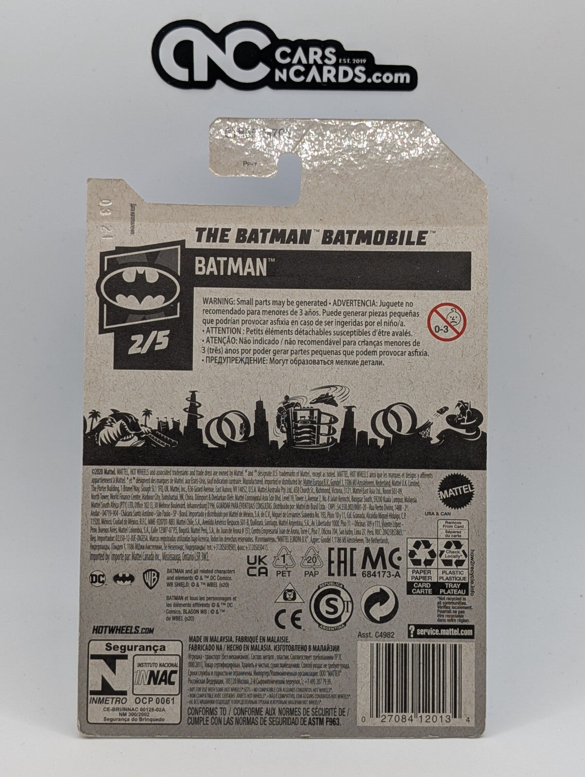 2021 Hot Wheels Batman 2/5 The Batman Batmobile 56/250 (Card Damage)