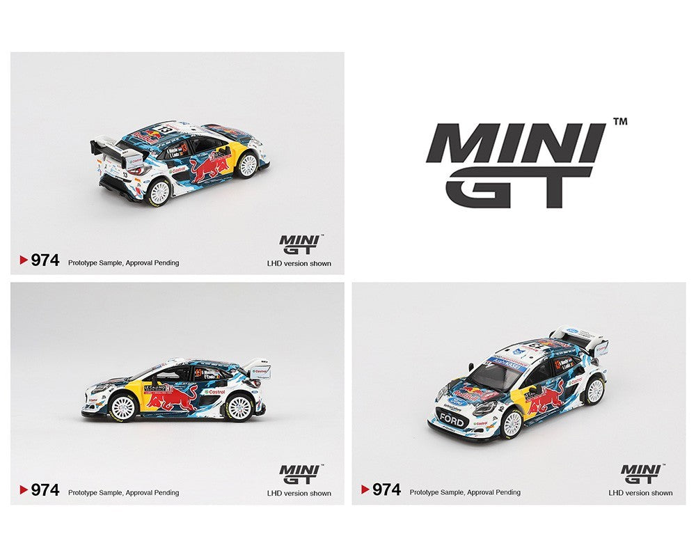 Mini GT 1:64 Ford Puma Rally1 #13 M-Sport Ford WRT 2024 Rally Monte Carlo
