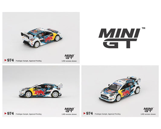 Mini GT 1:64 Ford Puma Rally1 #13 M-Sport Ford WRT 2024 Rally Monte Carlo