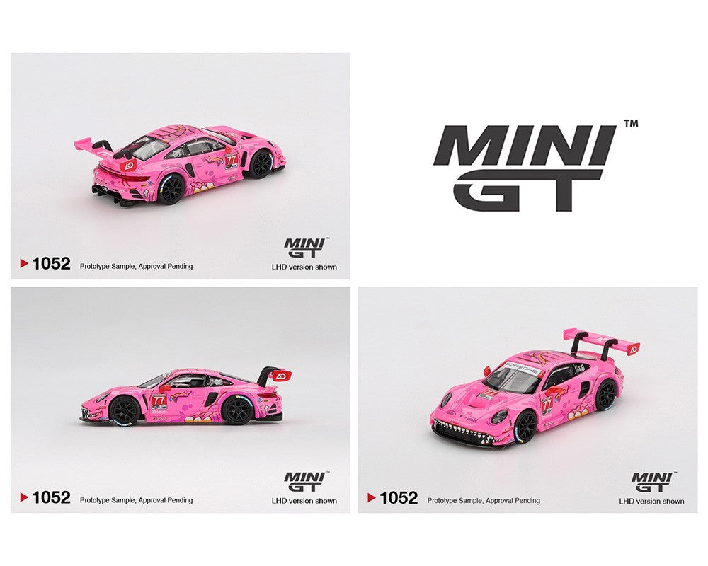 Mini GT 1:64 Porsche 911 GT3 R #77 AO Racing Roxy 2024 IMSA ROAD AMERICA