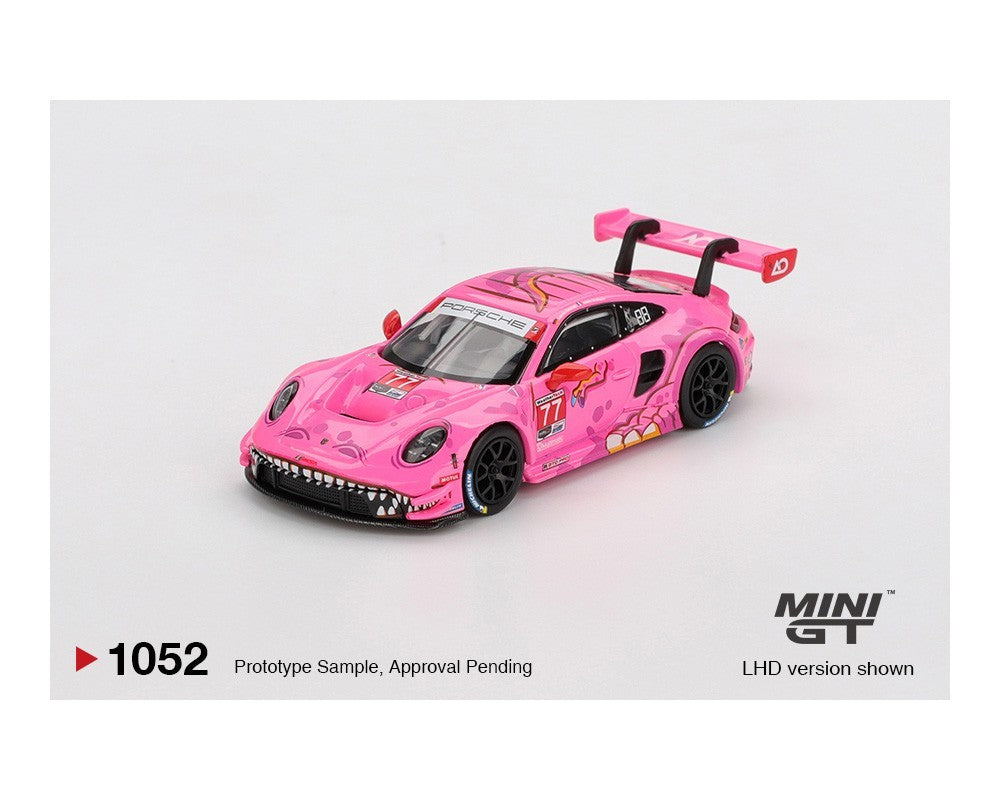Mini GT 1:64 Porsche 911 GT3 R #77 AO Racing Roxy 2024 IMSA ROAD AMERICA