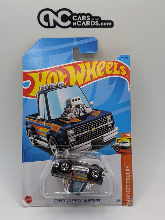 2023 Hot Wheels HW Hot Trucks Tooned '83 Chevy Silverado ERROR (Cracked Blister)