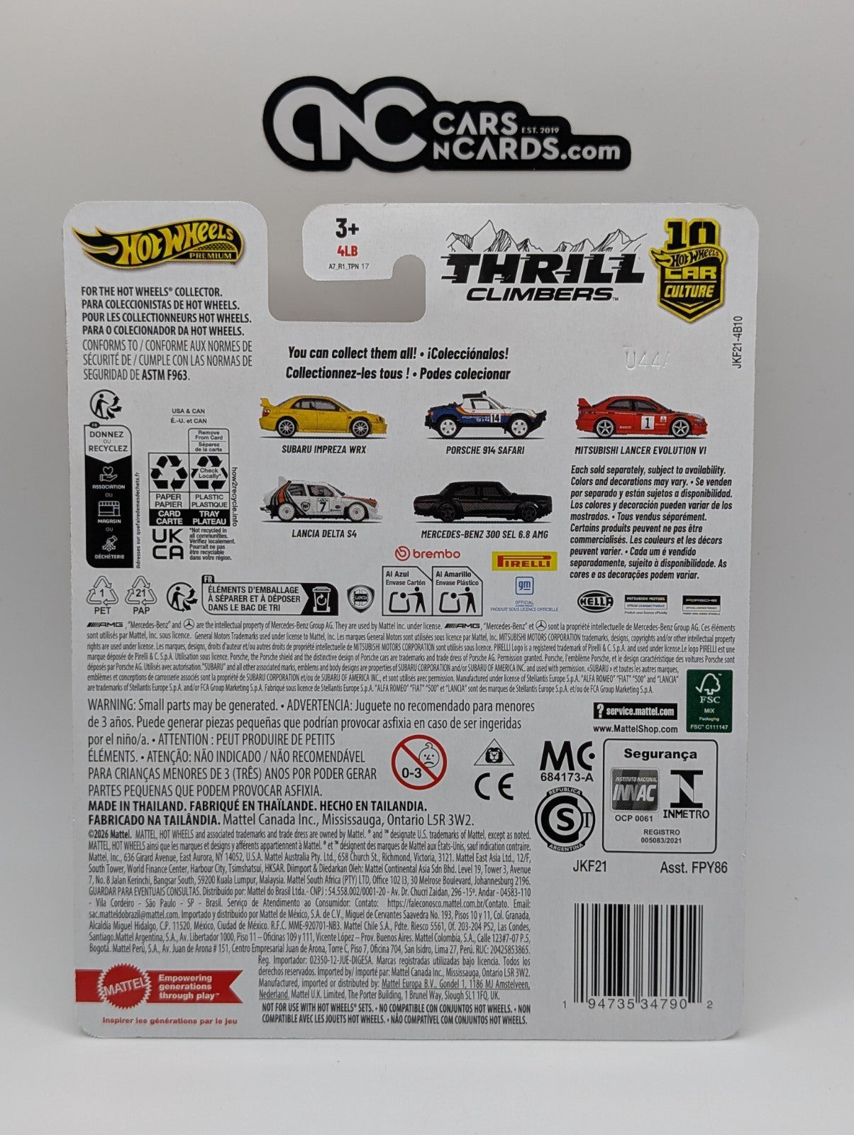 2026 Hot Wheels Premium Car Culture Thrill Climbers 1/5 Subaru Impreza WRX