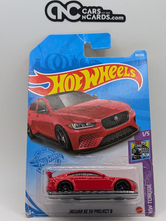 2021 Hot Wheels HW Torque 1/5 Jaguar XE SV Project 8 Red 85/250 (Card Damage)