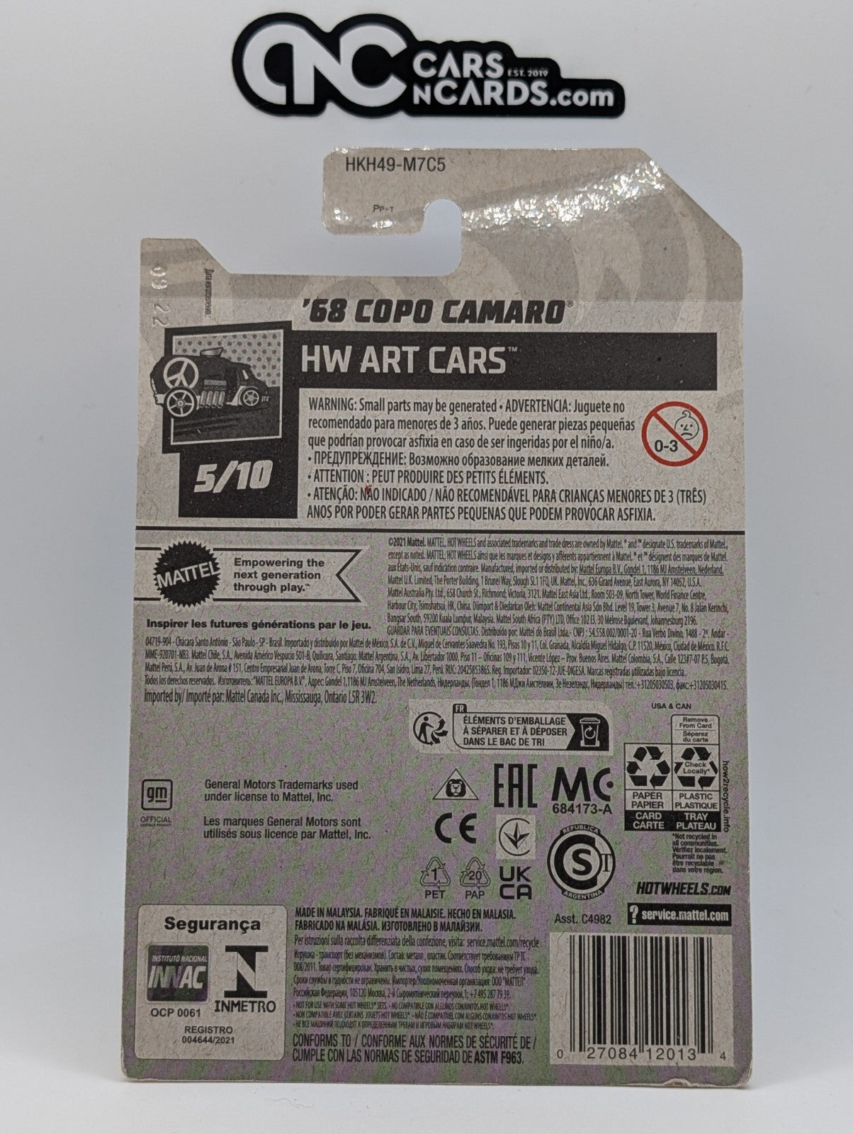 2023 Hot Wheels HW Art Cars 5/10 '68 COPO Camaro 63/250 (Soft Corners)