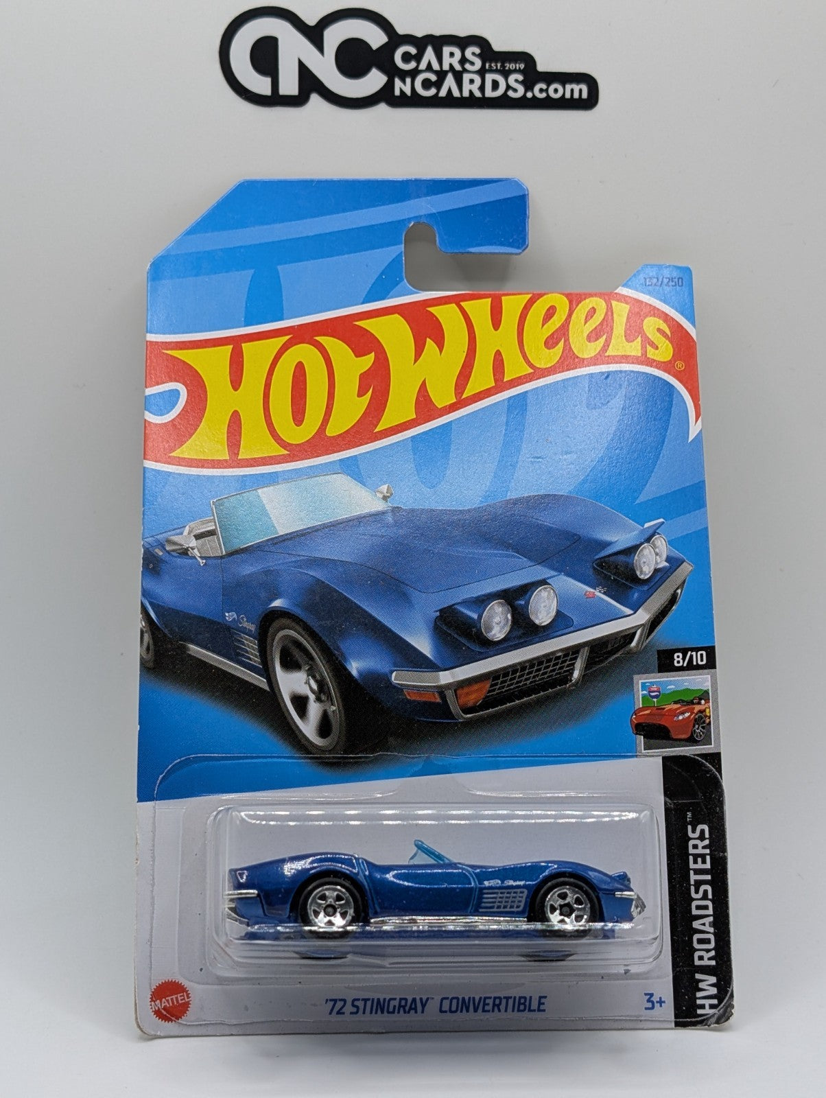 2023 Hot Wheels HW Roadsters 8/10 '72 Stingray Convertible 132/250 (Card Damage)