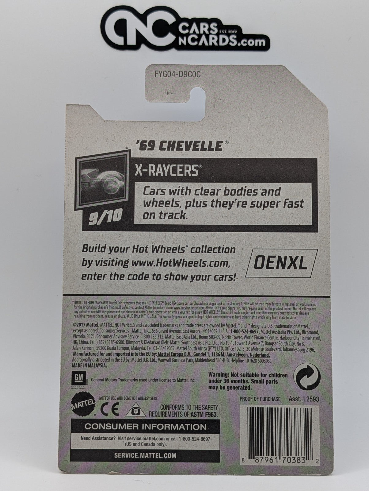 2019 Hot Wheels X-Raycers 9/10 '69 Chevelle Treasure Hunt 60/250 (Soft Corners)