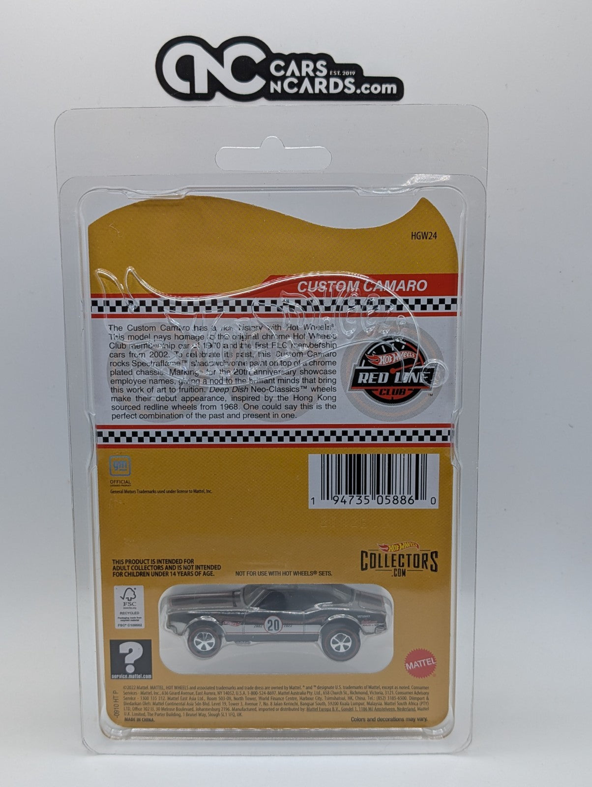 2022 Hot Wheels RLC 20th Anniversary 2002-2022 Custom Camaro With Protector