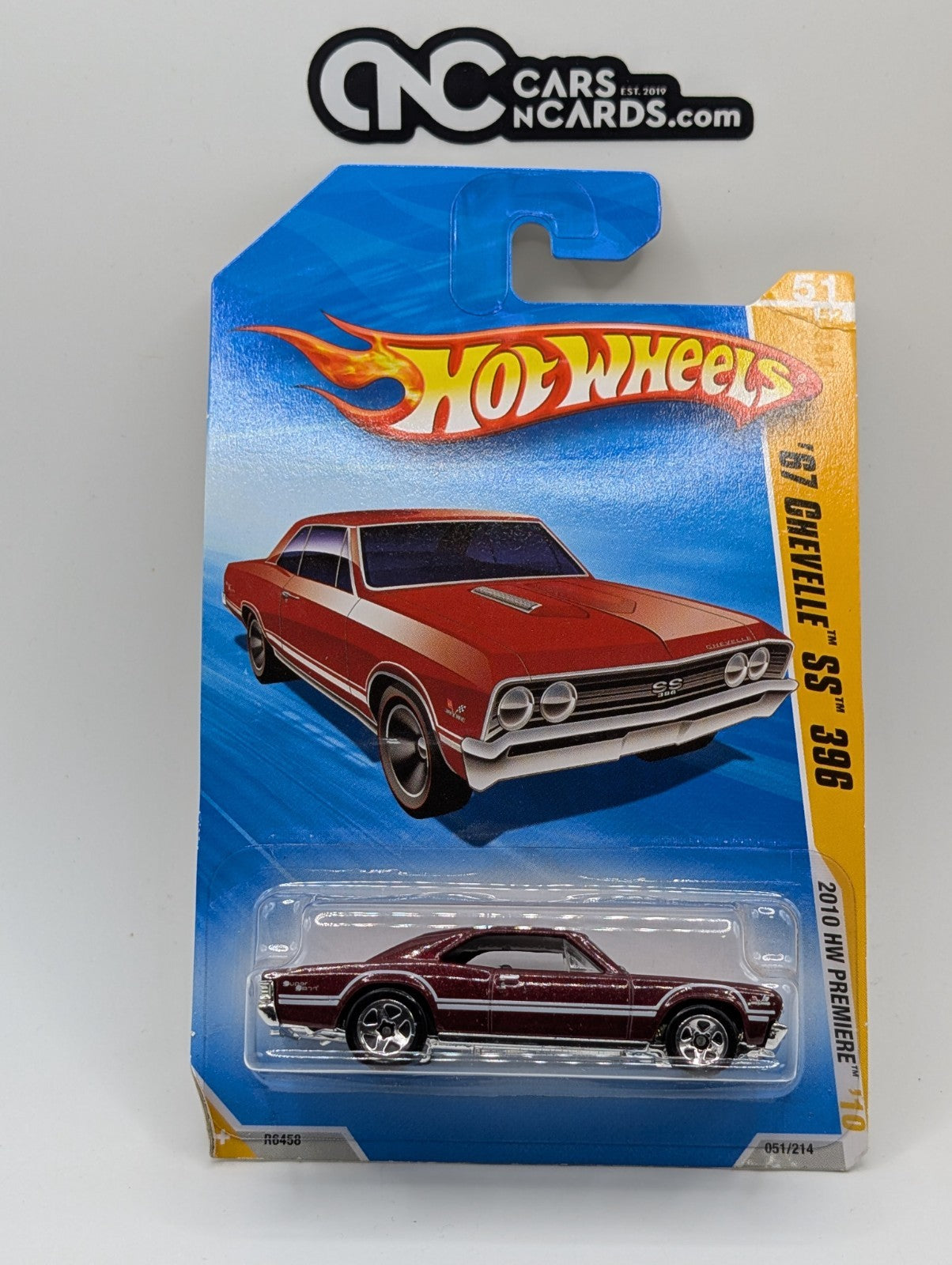 2010 Hot Wheels HW Premiere 51/52 '67 Chevelle SS 396 (Card Damage)