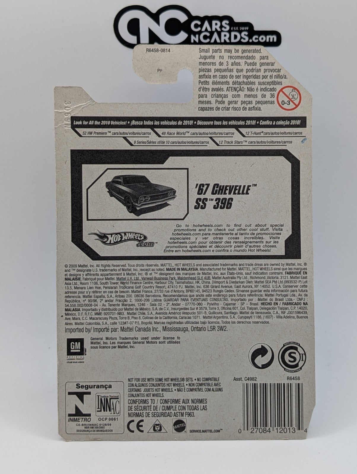 2010 Hot Wheels HW Premiere 51/52 '67 Chevelle SS 396 (Card Damage)