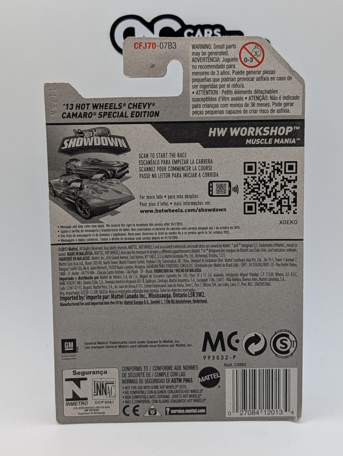 2015 Hot Wheels HW Workshop 2013 Chevy Camaro Special Edition (Soft Corners)