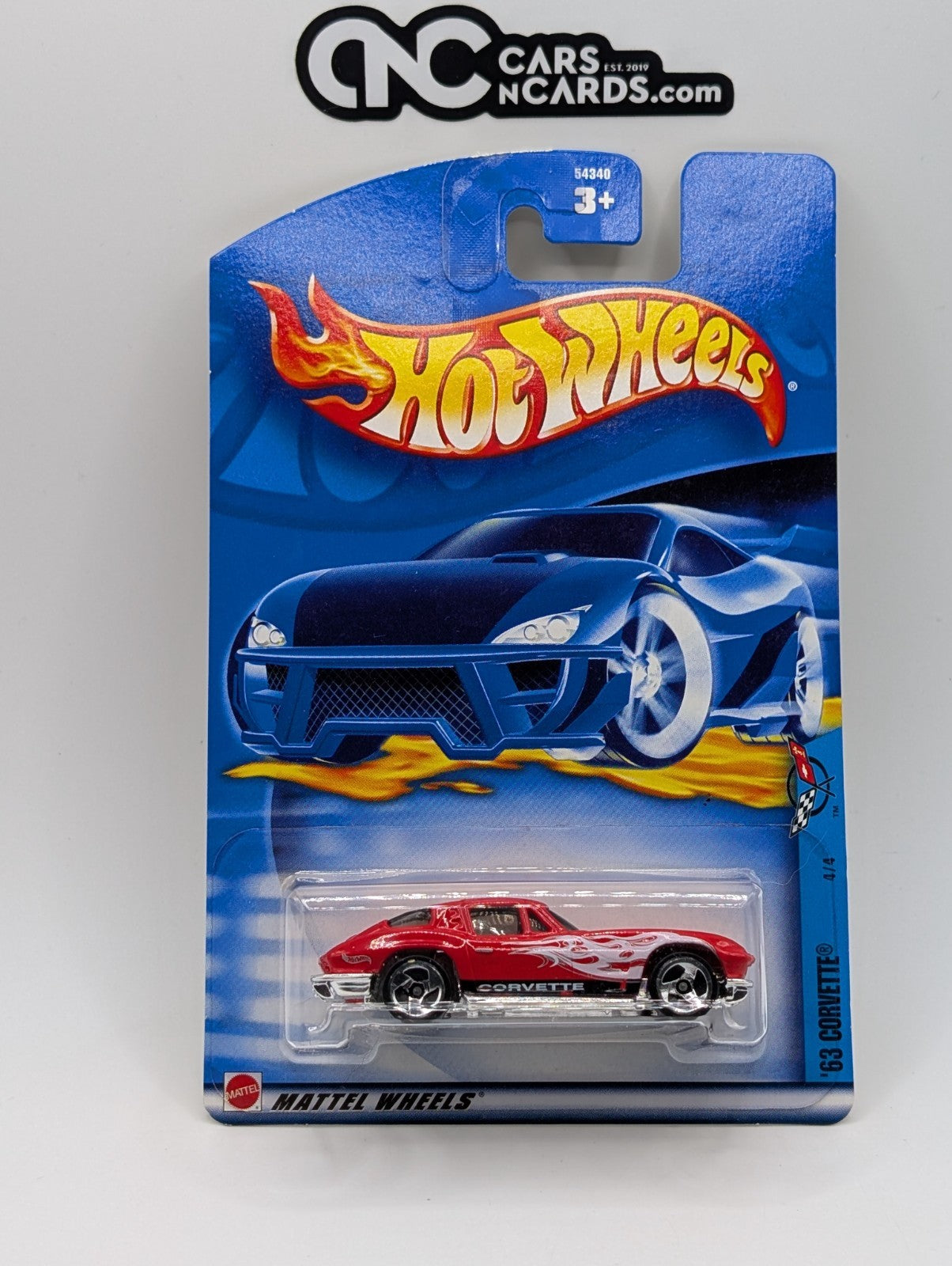 2002 Hot Wheels Corvette 4/4 '63 Corvette Red #70 (Soft Corners)