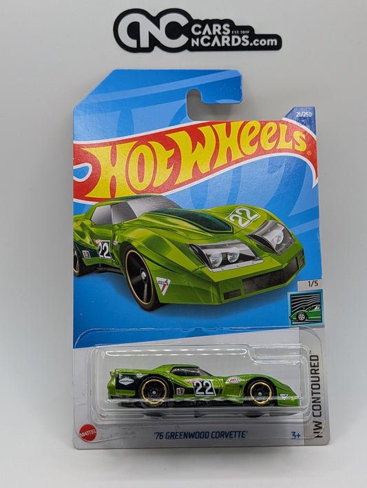 2022 Hot Wheels HW Contoured '76 Greenwood Corvette Green 21/250 (Soft Corners)