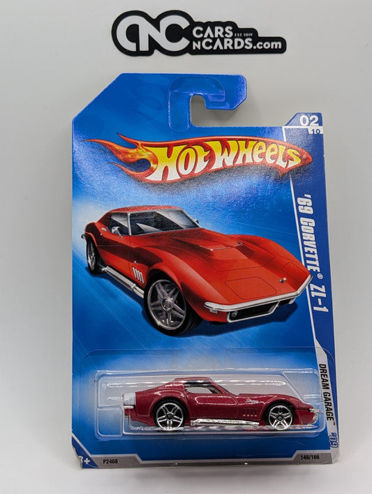 2009 Hot Wheels Dream Garage 2/10 '69 Corvette ZL-1 Red 148/166