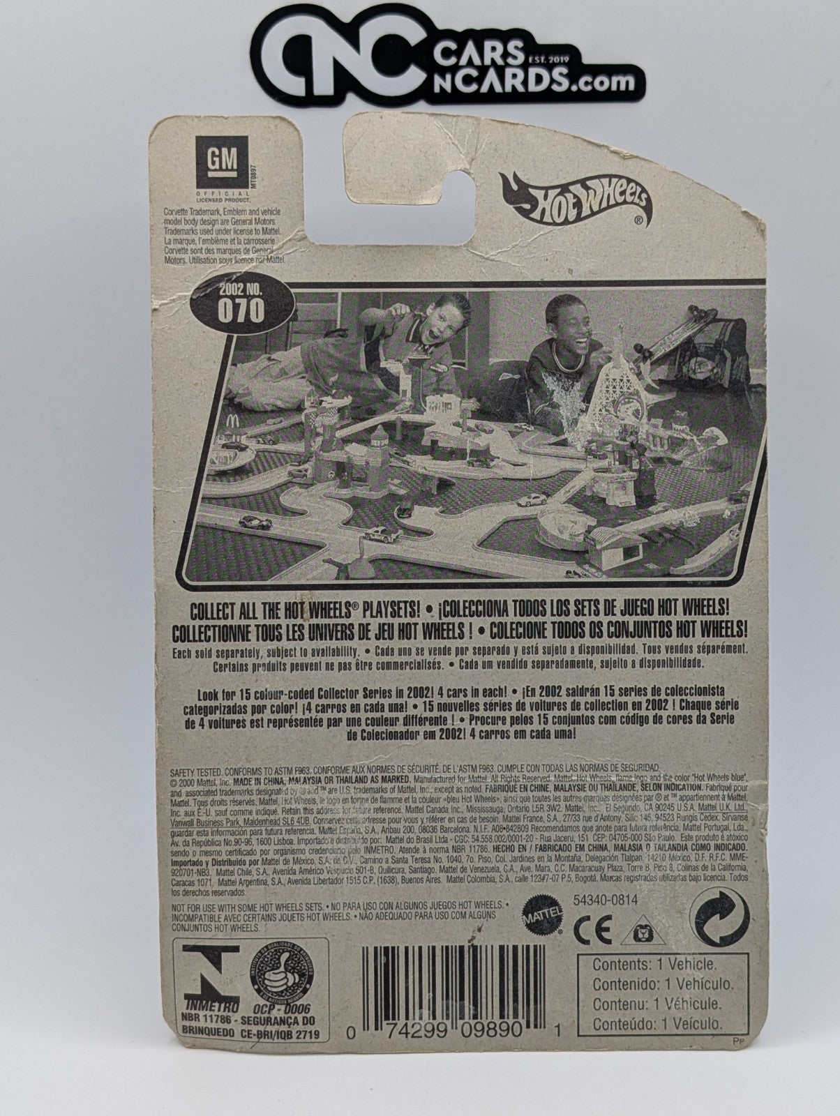 2002 Hot Wheels Corvette 4/4 '63 Corvette Red #70 (Damaged)