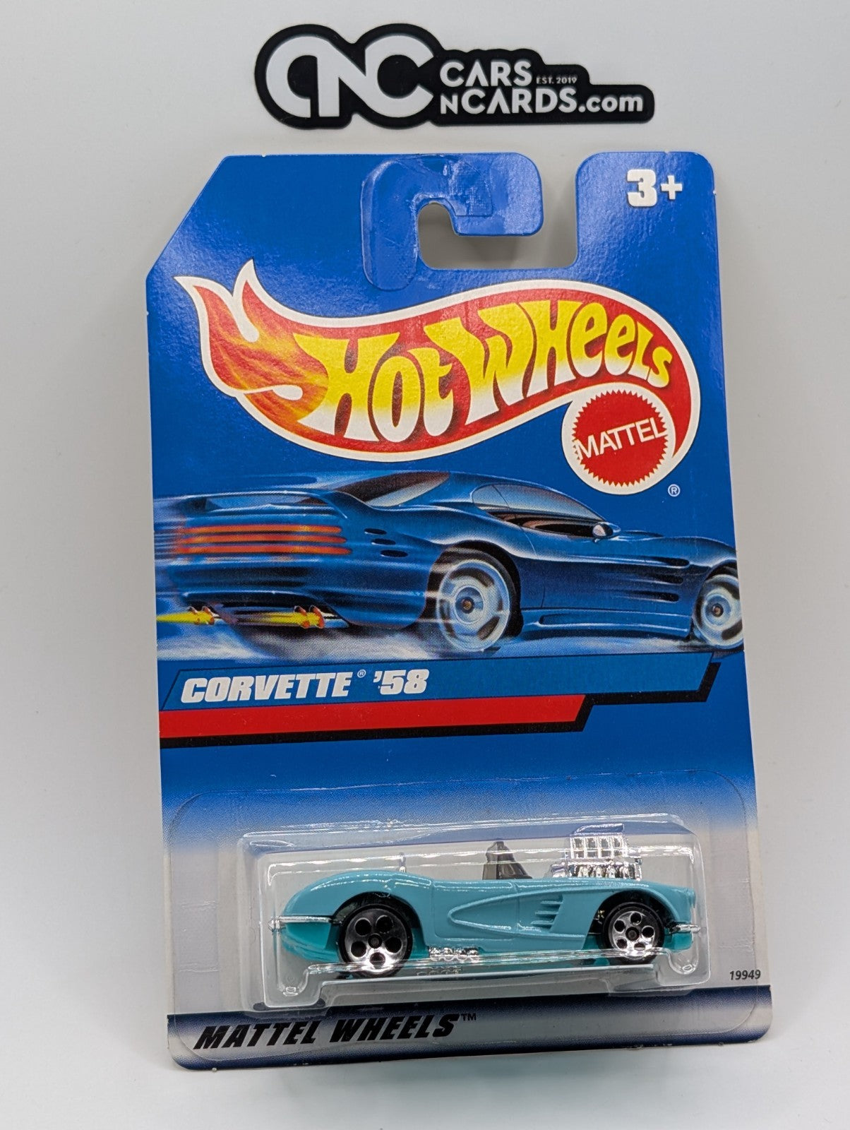 1998 Hot Wheels '58 Corvette Blue Collector #780 (Soft Corners)