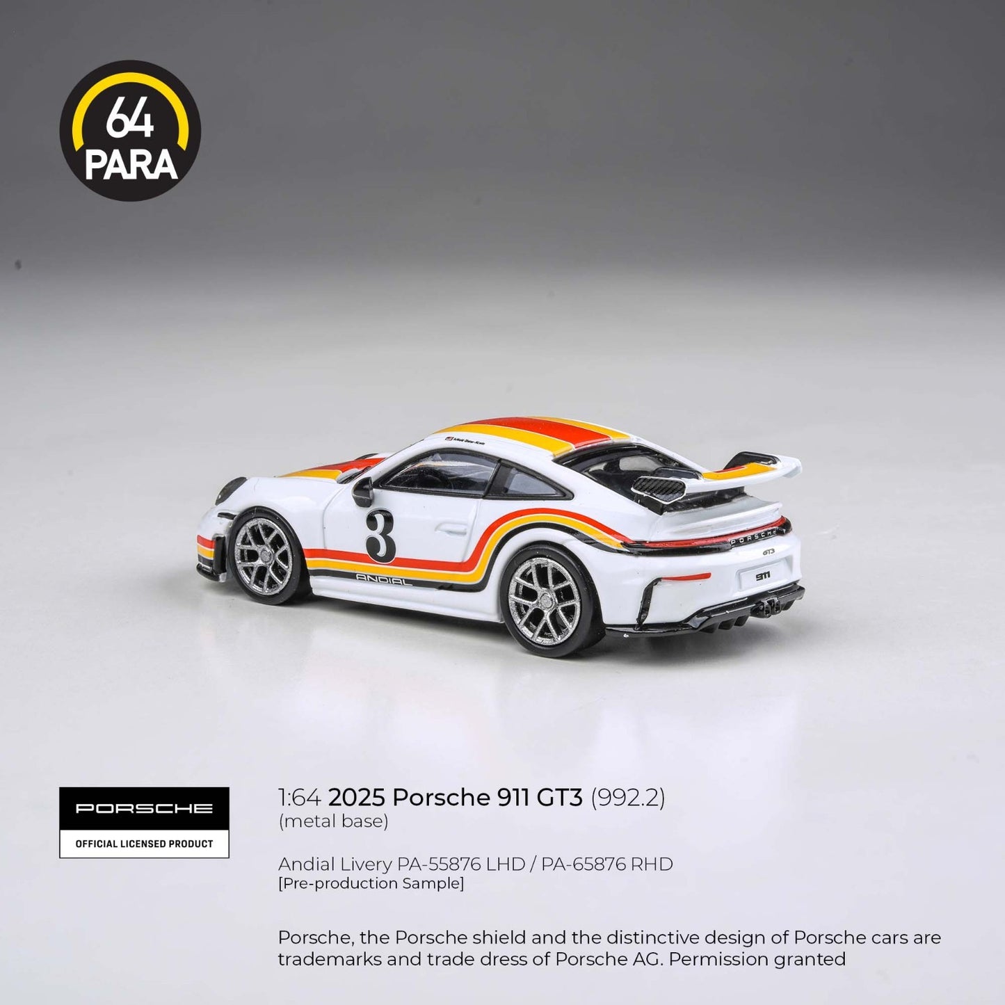 PARA64 1:64 2025 Porsche 911 GT3 (992.2) Andial Livery LHD PA-55876