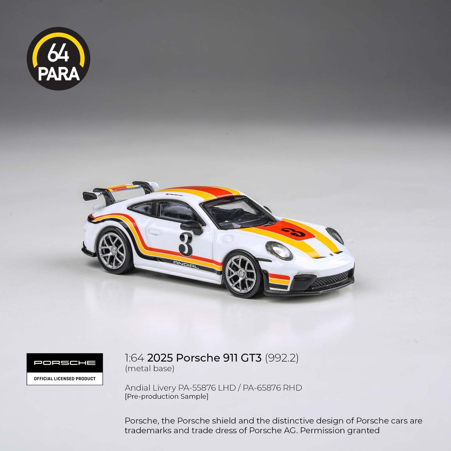 PARA64 1:64 2025 Porsche 911 GT3 (992.2) Andial Livery LHD PA-55876