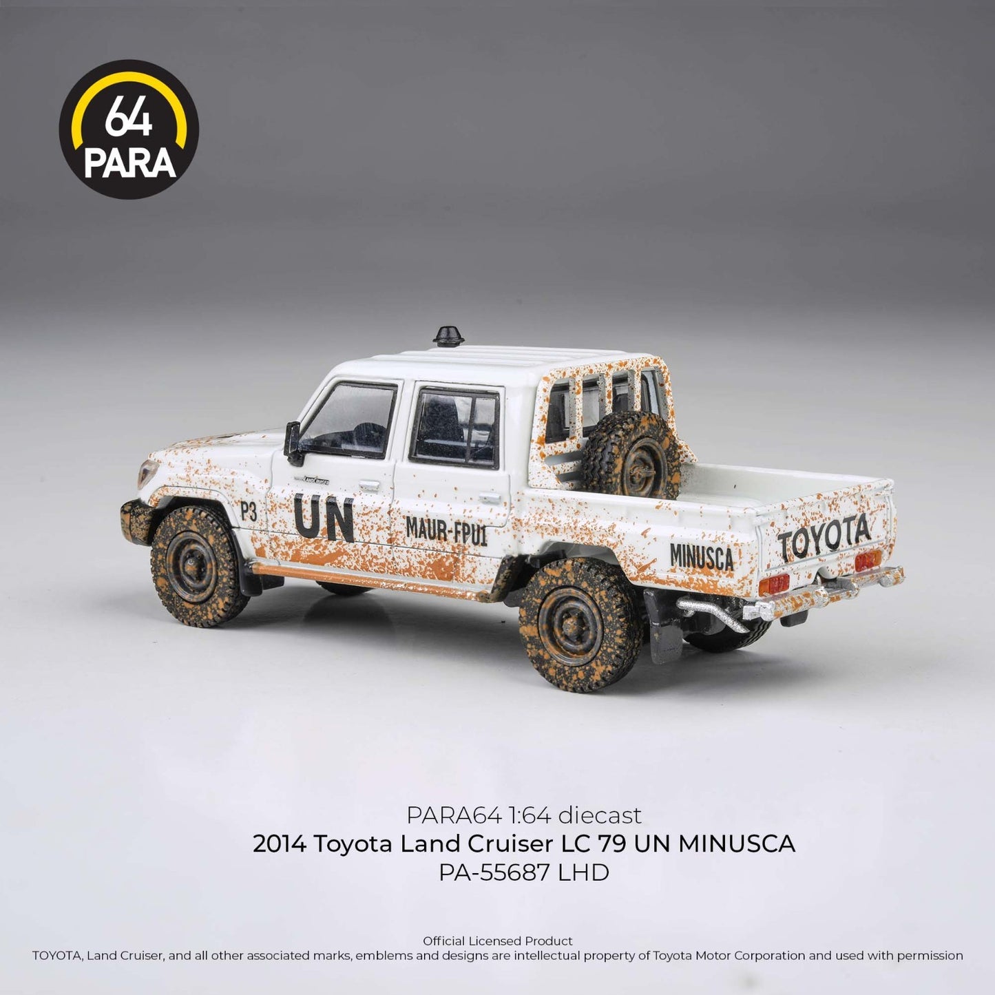PARA64 1:64 2014 Toyota Land Cruiser LC79 UN MINUSCA LHD Off road effect PA-5568