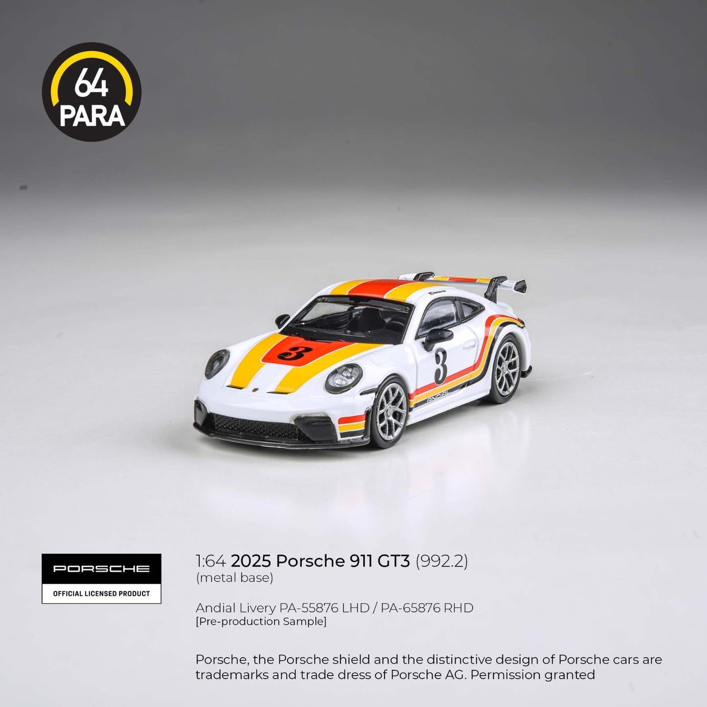 PARA64 1:64 2025 Porsche 911 GT3 (992.2) Andial Livery LHD PA-55876