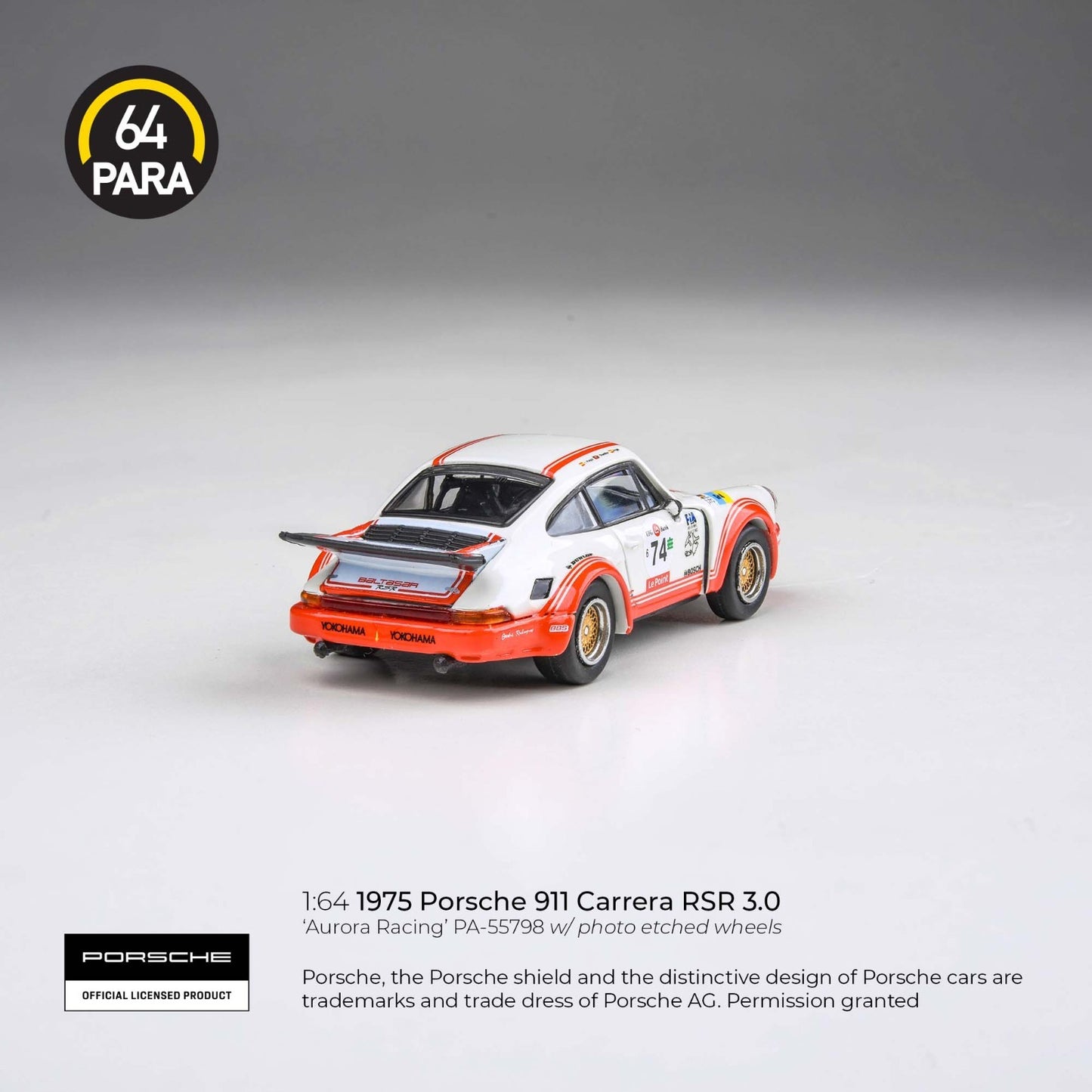 PARA64 1:64 1974 Porsche 911 Carerra RSR 3.0 Aurora Racing LHD PA-55798
