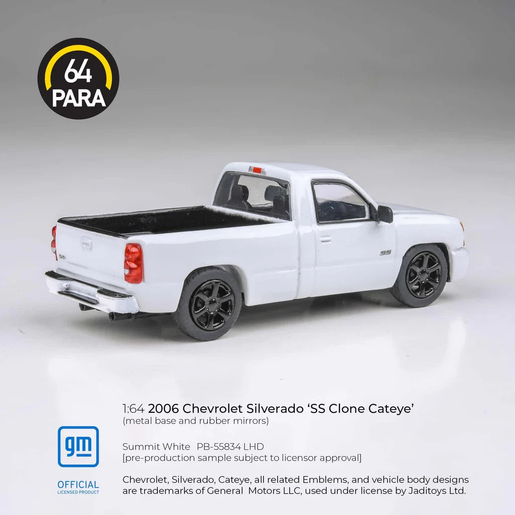 PARA64 1:64 2006 Chevrolet Silverado Single Cab Summit White PB-55834