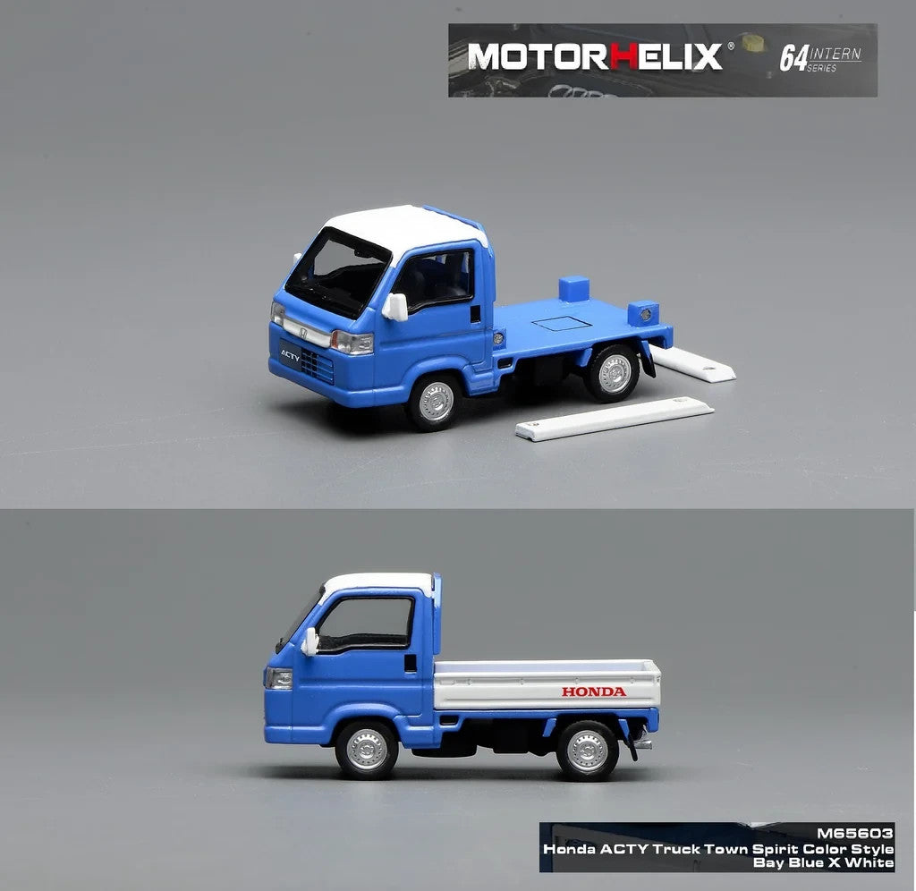 Motorhelix Intern Series 1:64 Honda ACTY Truck Bay Blue x White M65603