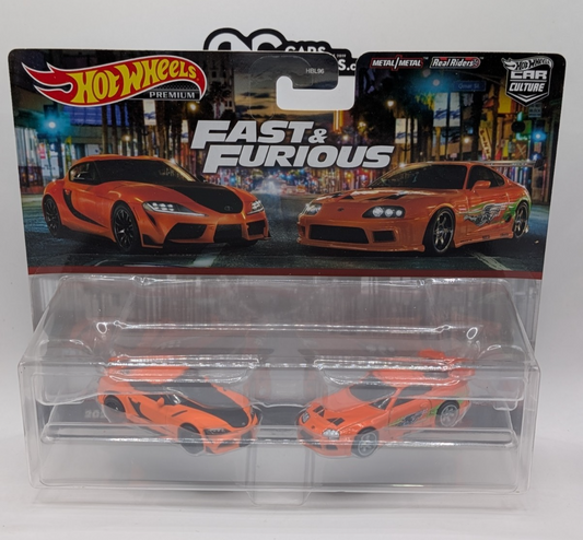 2023 Hot Wheels Premium Car Culture 2 Pack Toyota Supra Fast & Furious HKF54