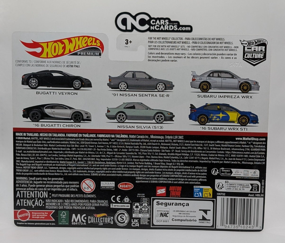 2023 Hot Wheels Premium Car Culture 2 Pack Bugatti Veyron & '16 Chiron HKF52