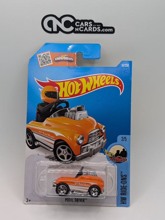 2016 Hot Wheels HW Ride-Ons 2/5 Pedal Driver Orange 67/250 (Card Damage)