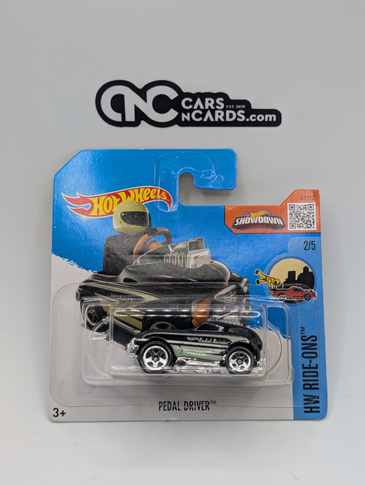 2016 Hot Wheels HW Ride-Ons Pedal Driver Black 67/250 Short Card (Soft Corners)
