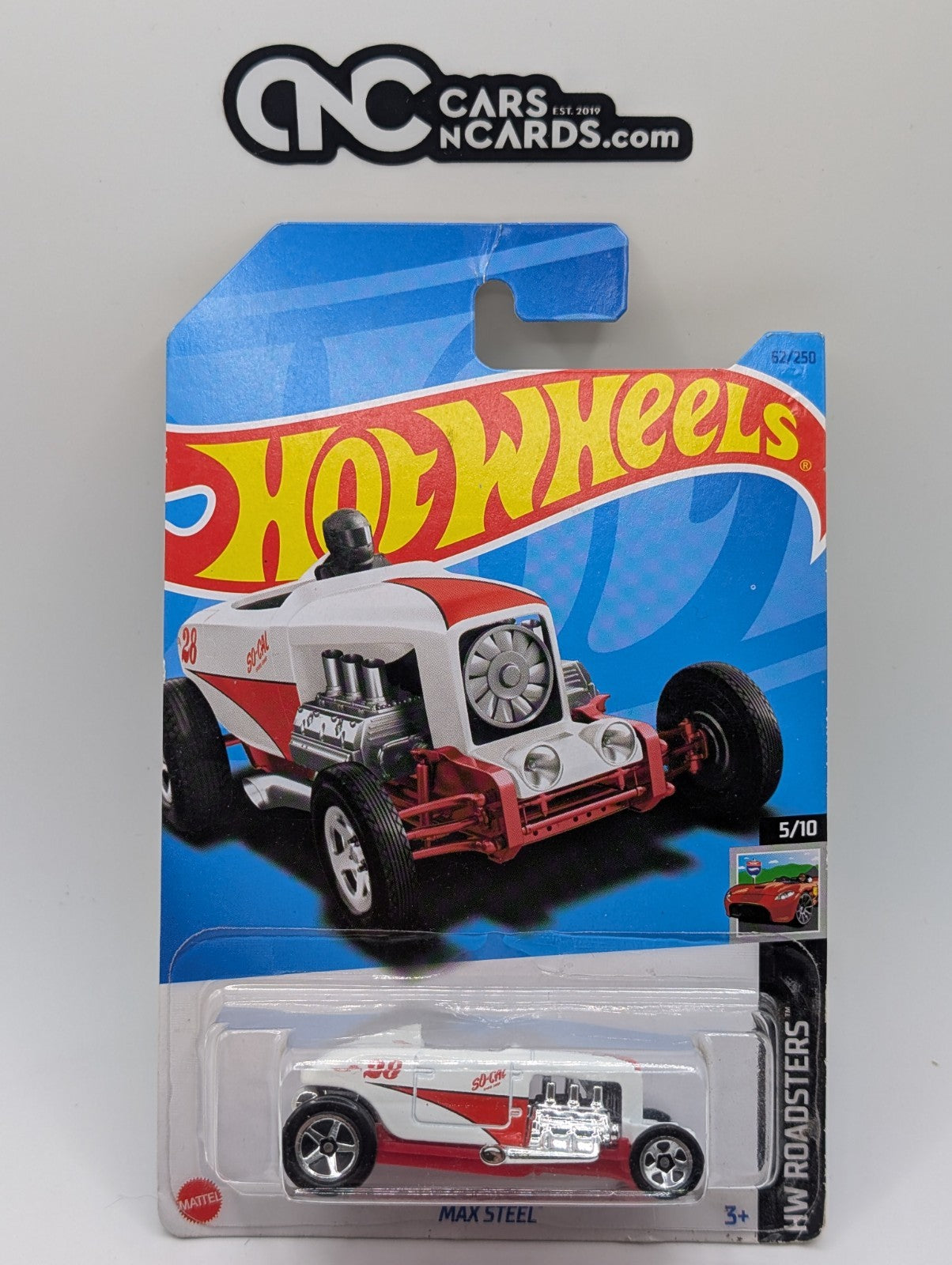 2023 Hot Wheels HW Roadsters 5/10 Max Steel 62/250 (Card Damage)