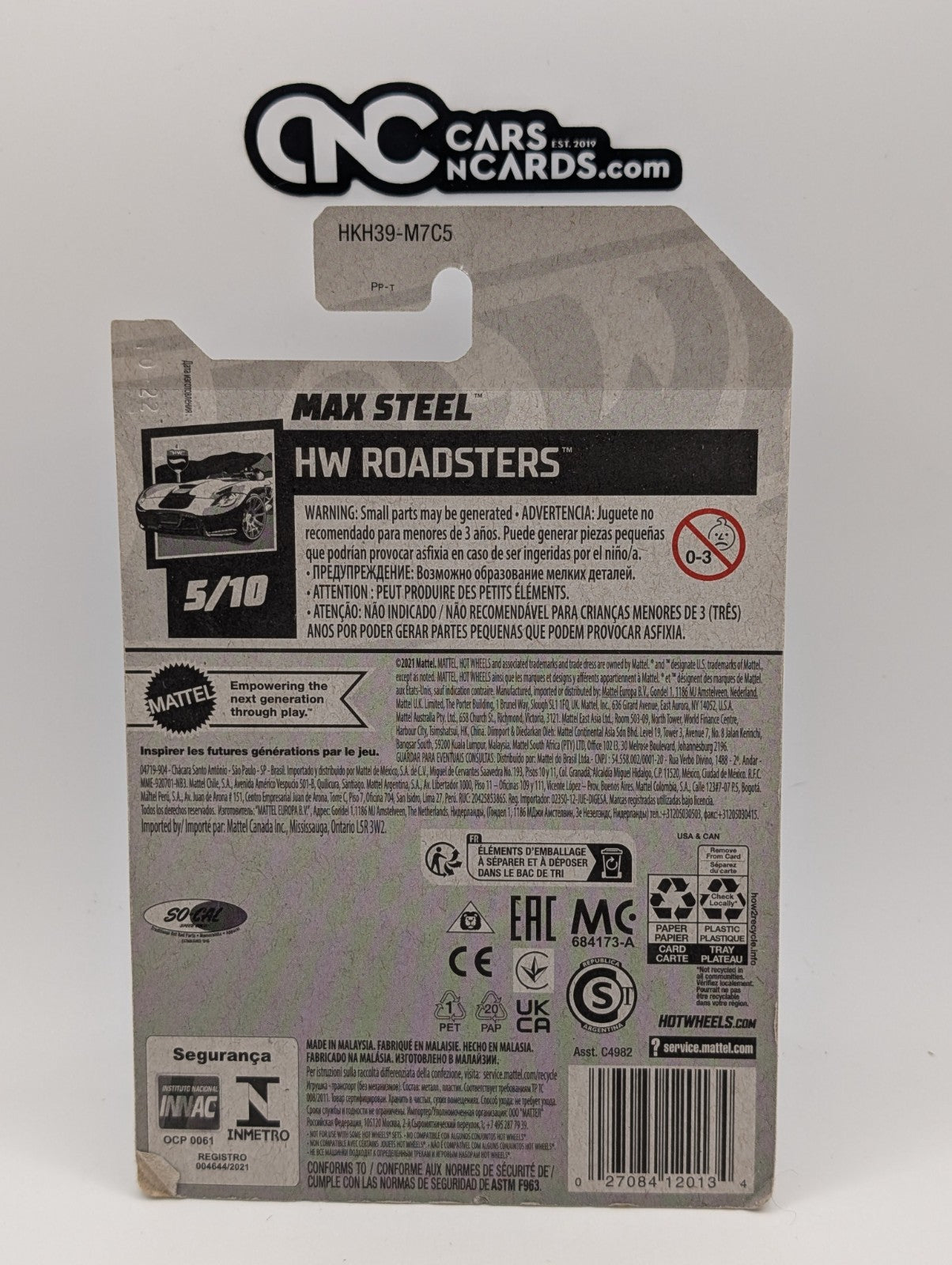 2023 Hot Wheels HW Roadsters 5/10 Max Steel 62/250 (Card Damage)