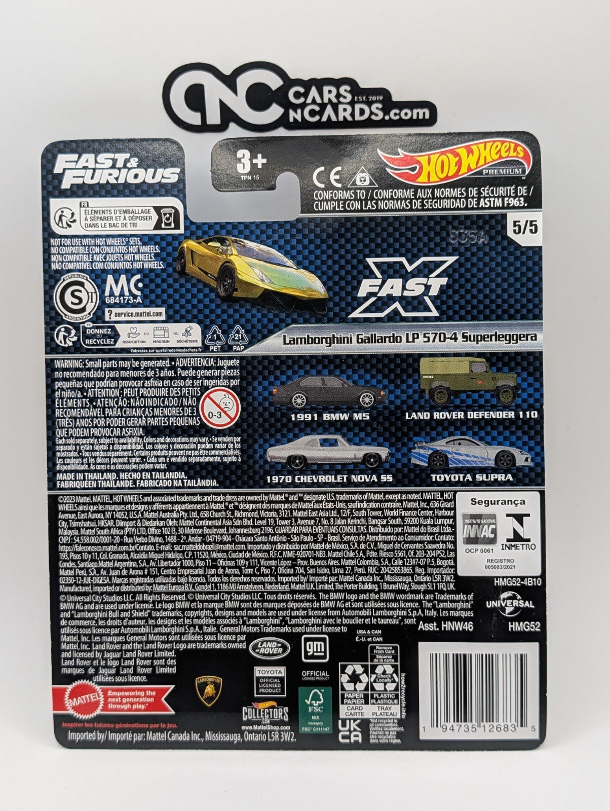 2023 Hot Wheels Premium Fast Furious Lamborghini Gallardo LP 570-4 Superleggera