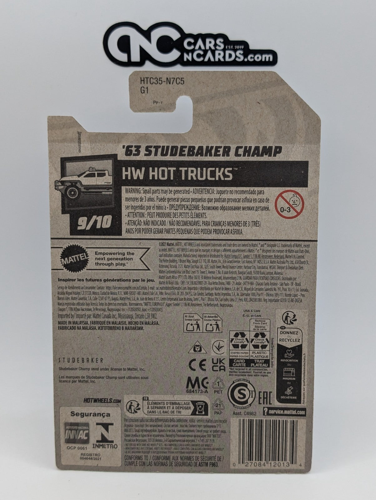 2024 Hot Wheels HW Hot Trucks 9/10 '63 Studebaker Champ Red 155/250