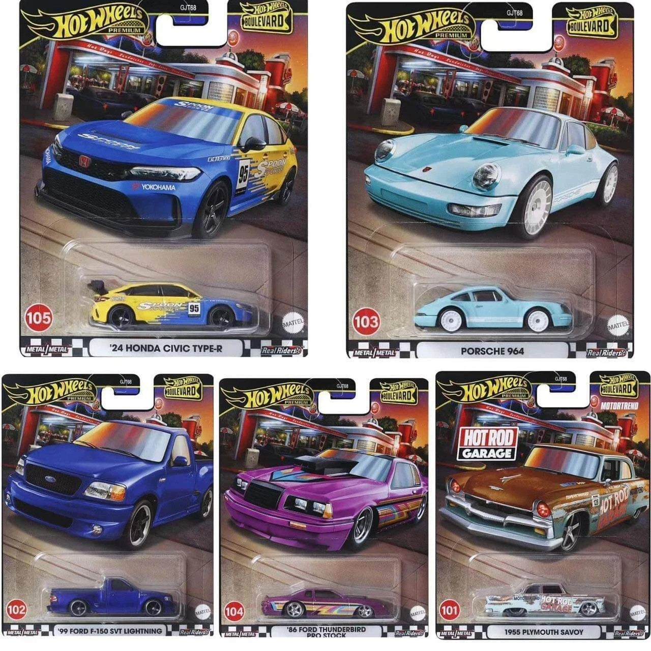 2024 Hot Wheels 1:64 Premium Boulevard 101 - 105 Full Set of 5 Cars