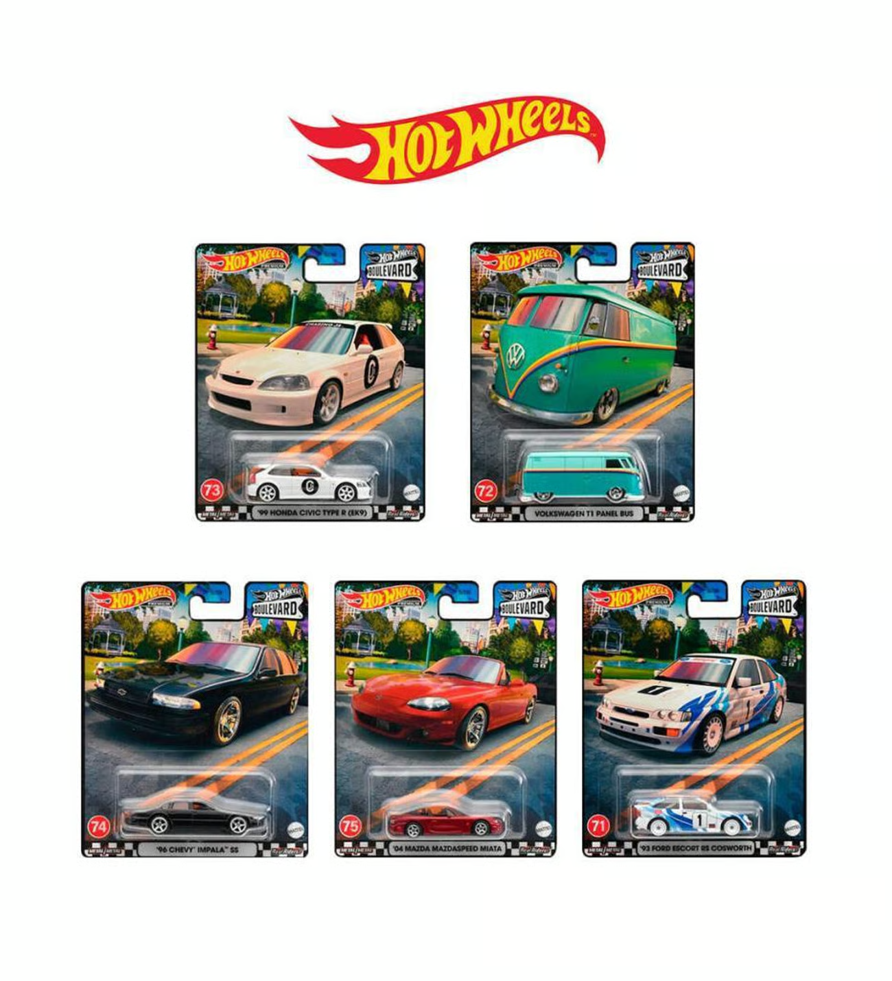 2023 Hot Wheels 1:64 Premium Boulevard 71 - 75 Full Set of 5 Cars