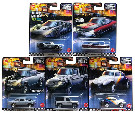 2020 Hot Wheels 1:64 Premium Boulevard 11 - 15 Full Set of 5 Cars