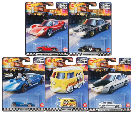 2020 Hot Wheels 1:64 Premium Boulevard 16 - 20 Full Set of 5 Cars