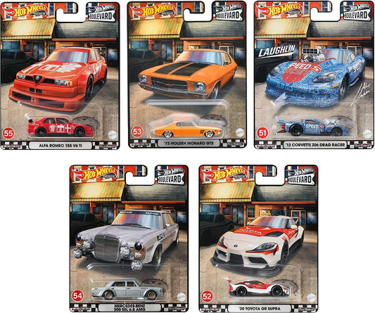 2022 Hot Wheels 1:64 Premium Boulevard 51 - 55 Full Set of 5 Cars