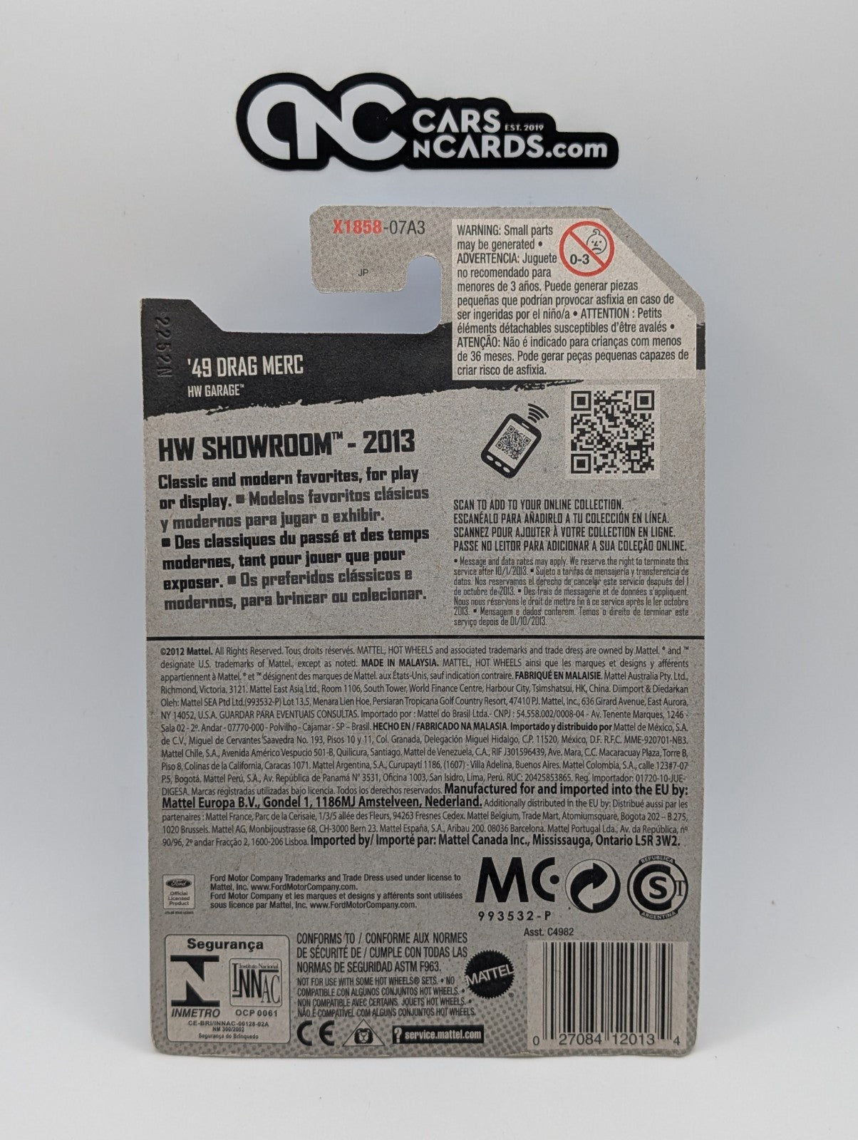 2013 Hot Wheels HW Showroom '49 Drag Merc Yellow 193/250 (Soft Corners)